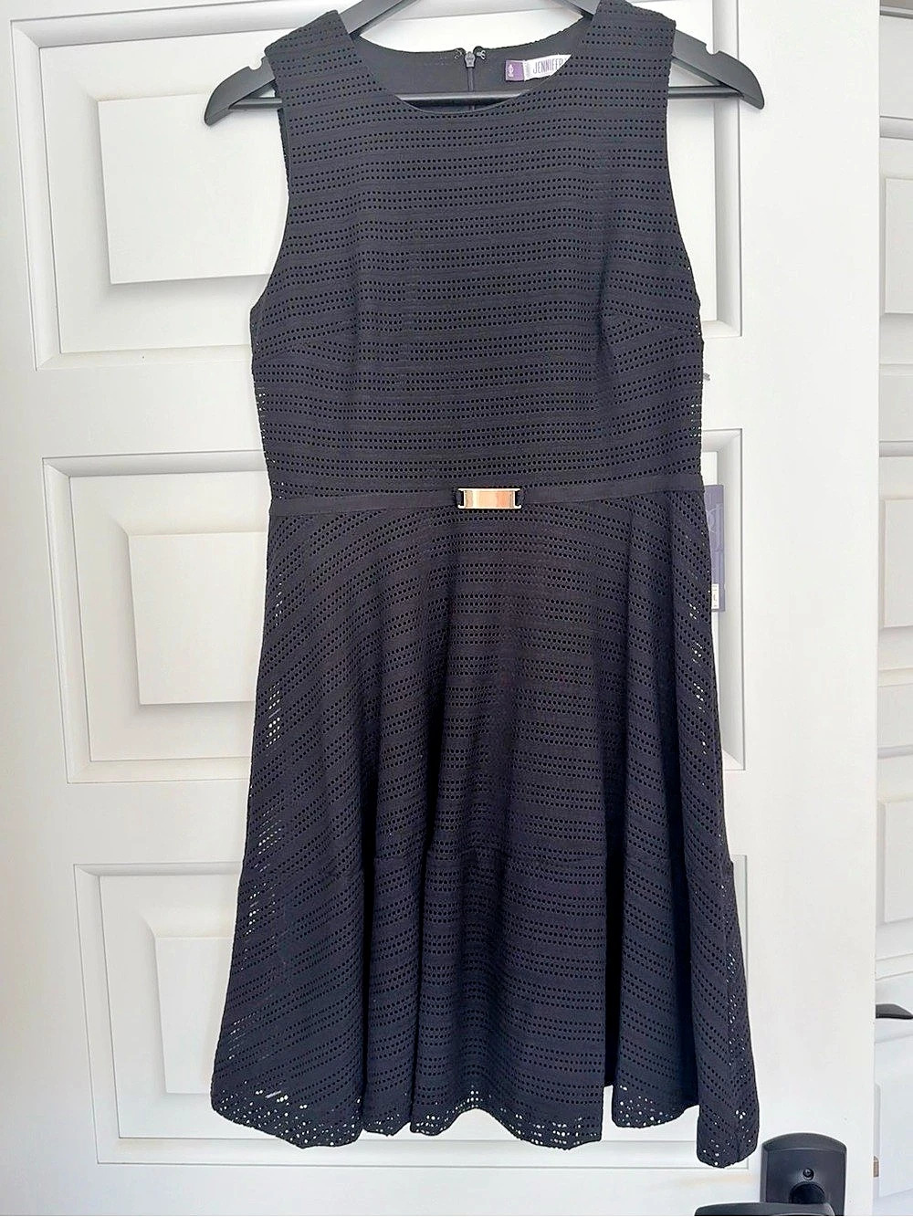 Jennifer Lopez Mini Dress with Belt Buckle in Black Size 6 NWT